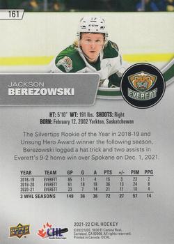 2021-22 Upper Deck CHL #161 Jackson Berezowski Back