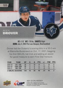 2021-22 Upper Deck CHL #189 Alex Drover Back