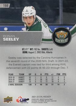 2021-22 Upper Deck CHL #198 Ronan Seeley Back