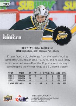 2021-22 Upper Deck CHL #203 Ethan Kruger Back