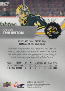 2021-22 Upper Deck CHL #225 Anson Thornton Back