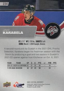 2021-22 Upper Deck CHL #234 Jake Karabela Back