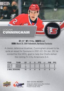 2021-22 Upper Deck CHL #245 Logan Cunningham Back