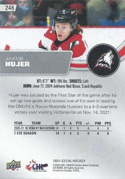 2021-22 Upper Deck CHL #246 Jakub Hujer Back