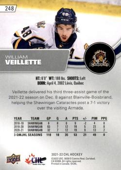 2021-22 Upper Deck CHL #248 William Veillette Back