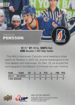 2021-22 Upper Deck CHL #252 Viktor Persson Back