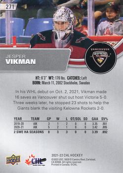 2021-22 Upper Deck CHL #271 Jesper Vikman Back