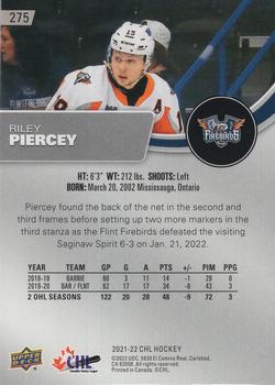 2021-22 Upper Deck CHL #275 Riley Piercey Back