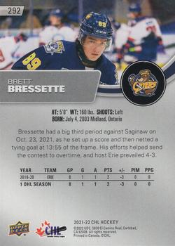 2021-22 Upper Deck CHL #292 Brett Bressette Back