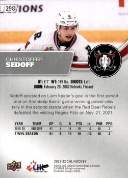2021-22 Upper Deck CHL #298 Christoffer Sedoff Back