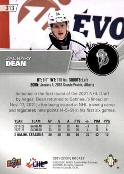 2021-22 Upper Deck CHL #313 Zachary Dean Back
