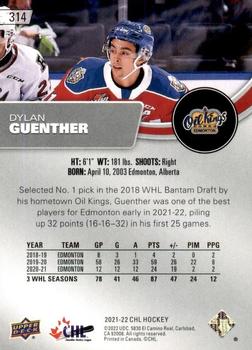 2021-22 Upper Deck CHL #314 Dylan Guenther Back