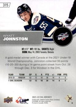 2021-22 Upper Deck CHL #315 Wyatt Johnston Back