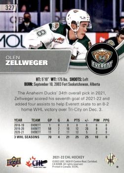 2021-22 Upper Deck CHL #327 Olen Zellweger Back