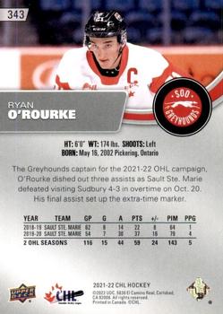 2021-22 Upper Deck CHL #343 Ryan O'Rourke Back