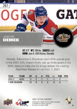 2021-22 Upper Deck CHL #361 Jakub Demek Back