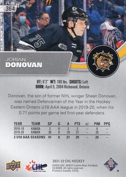 2021-22 Upper Deck CHL #364 Jorian Donovan Back