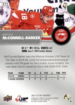 2021-22 Upper Deck CHL #373 Bryce McConnell-Barker Back