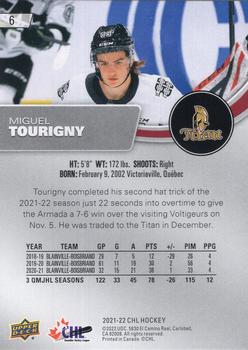 2021-22 Upper Deck CHL - Exclusives #6 Miguel Tourigny Back