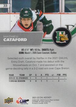 2021-22 Upper Deck CHL - Exclusives #77 Mathieu Cataford Back
