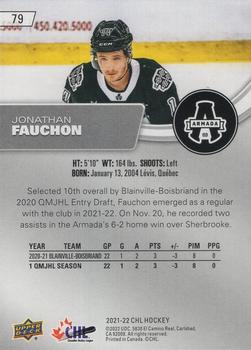 2021-22 Upper Deck CHL - Exclusives #79 Jonathan Fauchon Back