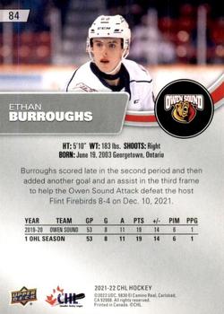 2021-22 Upper Deck CHL - Exclusives #84 Ethan Burroughs Back