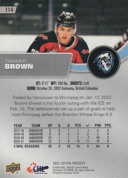 2021-22 Upper Deck CHL - Exclusives #114 Tanner Brown Back