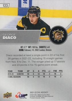 2021-22 Upper Deck CHL - Exclusives #123 George Diaco Back