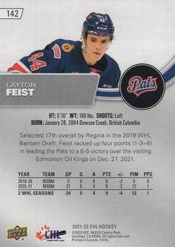 2021-22 Upper Deck CHL - Exclusives #142 Layton Feist Back