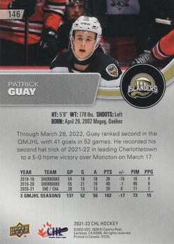 2021-22 Upper Deck CHL - Exclusives #146 Patrick Guay Back
