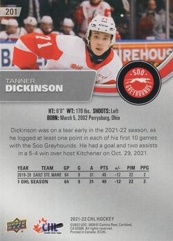 2021-22 Upper Deck CHL - Exclusives #201 Tanner Dickinson Back