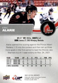 2021-22 Upper Deck CHL - Exclusives #208 Eric Alarie Back