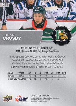 2021-22 Upper Deck CHL - Exclusives #236 Logan Crosby Back