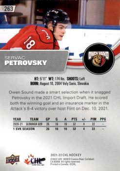 2021-22 Upper Deck CHL - Exclusives #263 Servac Petrovsky Back