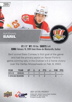 2021-22 Upper Deck CHL - Exclusives #289 Nathan Baril Back