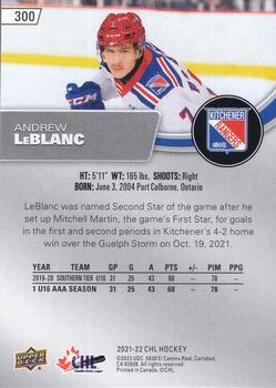 2021-22 Upper Deck CHL - Exclusives #300 Andrew LeBlanc Back