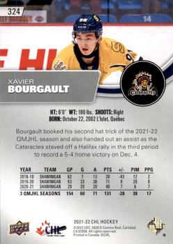 2021-22 Upper Deck CHL - Exclusives #324 Xavier Bourgault Back