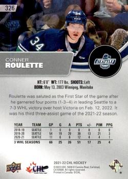 2021-22 Upper Deck CHL - Exclusives #326 Conner Roulette Back