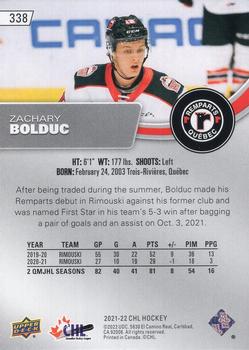 2021-22 Upper Deck CHL - Exclusives #338 Zachary Bolduc Back