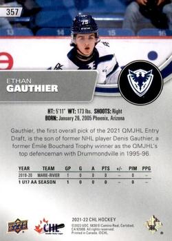 2021-22 Upper Deck CHL - Exclusives #357 Ethan Gauthier Back
