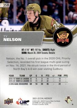 2021-22 Upper Deck CHL - Exclusives #358 Ty Nelson Back