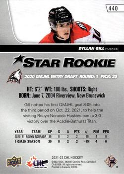 2021-22 Upper Deck CHL - Exclusives #440 Dyllan Gill Back