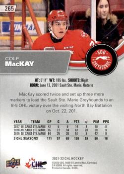 2021-22 Upper Deck CHL - High Gloss #265 Cole Mackay Back
