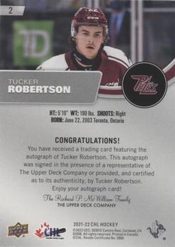 2021-22 Upper Deck CHL - Autographs #2 Tucker Robertson Back