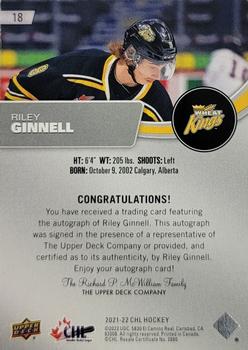 2021-22 Upper Deck CHL - Autographs #18 Riley Ginnell Back