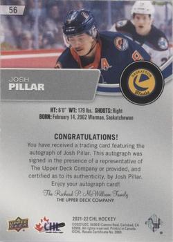 2021-22 Upper Deck CHL - Autographs #56 Josh Pillar Back