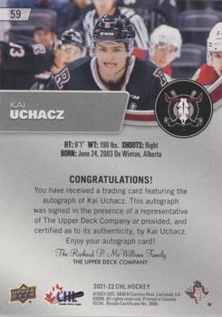 2021-22 Upper Deck CHL - Autographs #59 Kai Uchacz Back