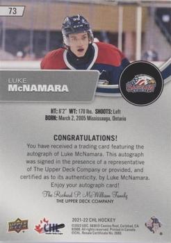 2021-22 Upper Deck CHL - Autographs #73 Luke McNamara Back