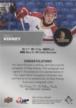 2021-22 Upper Deck CHL - Autographs #323 Riley Kidney Back