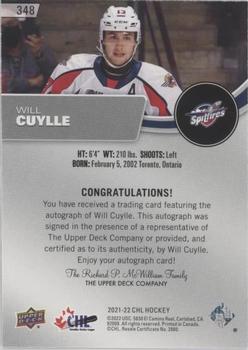 2021-22 Upper Deck CHL - Autographs #348 Will Cuylle Back